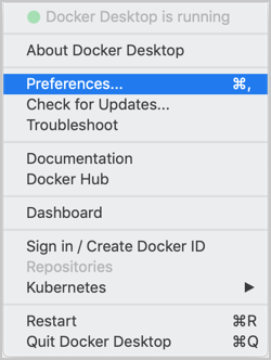 Docker context menu